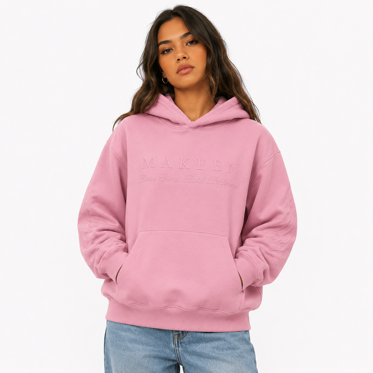 MAKEEN Signature Hoodie in Rosé – Vorderansicht